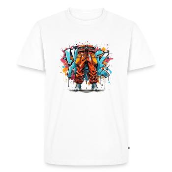 Urban Art Vibes - Design de graffiti abstrait - T-shirt Premium bio Homme - blanc - Devant - Nico (187cm)