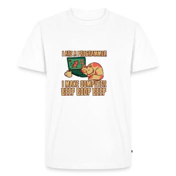I Are A Programmer I Make Computer Beep Boop Beep - Men's Premium Organic T-Shirt - white - Front - Nico (187cm)