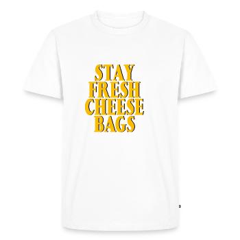 Stay Fresh Cheese Bags 13 - Men's Premium Organic T-Shirt - white - Front - Nico (187cm)