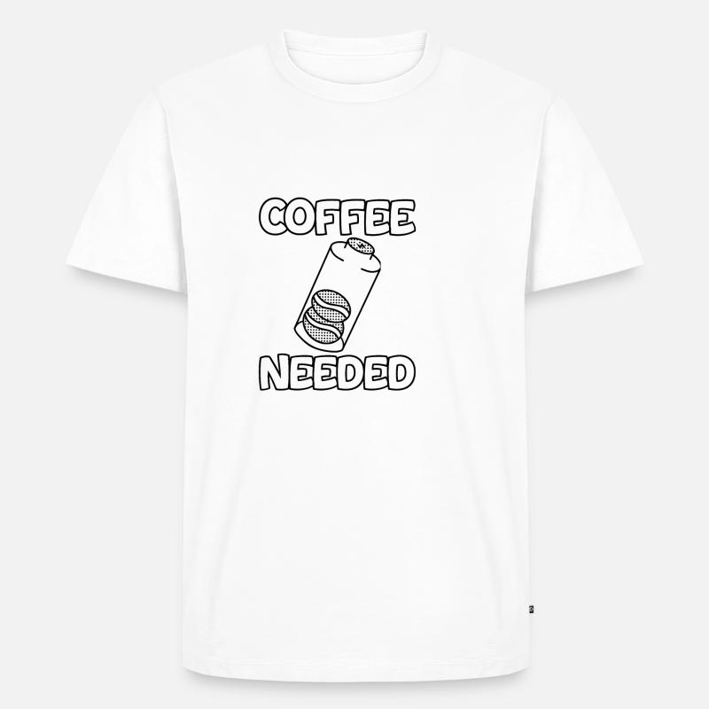 Coffee Needed 2 - Männer Premium Bio T-Shirt - Weiß