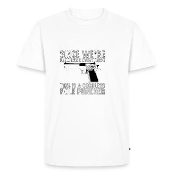 This is a cordless hole puncher 1 - Men's Premium Organic T-Shirt - white - Front - Nico (187cm)