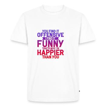 You Find It Offensive, I Find It Funny 4 - Men's Premium Organic T-Shirt - white - Front - Nico (187cm)