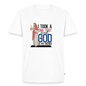I took a DNA test and God is my father 20 - Men's Premium Organic T-Shirt - white - Front - Nico (187cm)