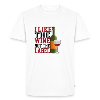 J’aime le vin, pas l’étiquette 17 - T-shirt Premium bio Homme - blanc - Devant - Nico (187cm)