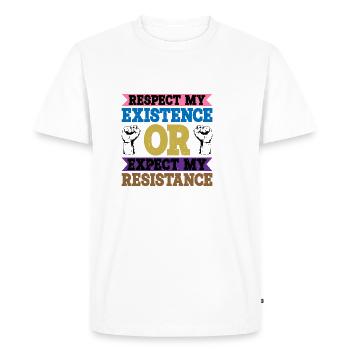 Respectez mon existence ou attendez-vous à ma résistance 8 - T-shirt Premium bio Homme - blanc - Devant - Nico (187cm)