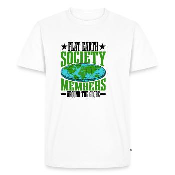Flat Earth Society, membres du monde entier 16 - T-shirt Premium bio Homme - blanc - Devant - Nico (187cm)