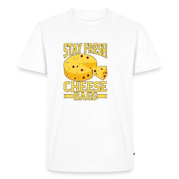 Stay Fresh Cheese Bags 16 - Men's Premium Organic T-Shirt - white - Front - Nico (187cm)