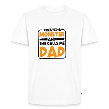 J’ai créé un monstre et elle m’appelle papa 2 - T-shirt Premium bio Homme - blanc - Devant - Nico (187cm)