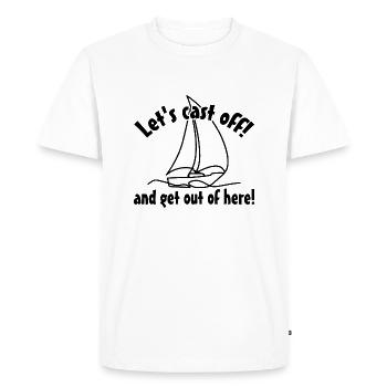 Envolons-nous - larguons les amarres! - T-shirt Premium bio Homme - blanc - Devant - Nico (187cm)