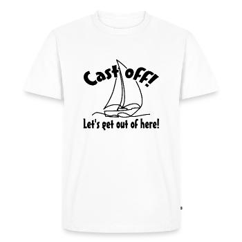 Envolons-nous - larguons les amarres! - T-shirt Premium bio Homme - blanc - Devant - Nico (187cm)