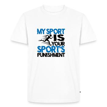 Mon sport est la punition de votre sport 2 - T-shirt Premium bio Homme - blanc - Devant - Nico (187cm)