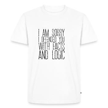 Je suis désolé de vous avoir offensé avec des faits et de la logique 2 - T-shirt Premium bio Homme - blanc - Devant - Nico (187cm)
