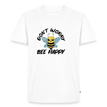 Ne vous inquiétez pas Bee Happy 28 - T-shirt Premium bio Homme - blanc - Devant - Nico (187cm)
