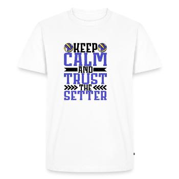 Restez calme et faites confiance au Setter 8 - T-shirt Premium bio Homme - blanc - Devant - Nico (187cm)