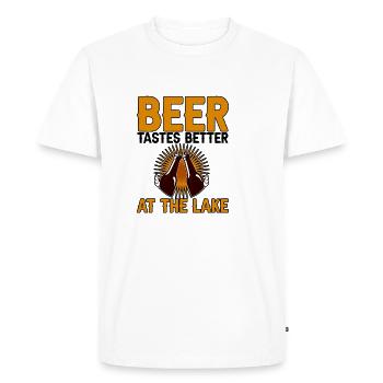 Beer Tastes Better At The Lake 2 - Men's Premium Organic T-Shirt - white - Front - Nico (187cm)