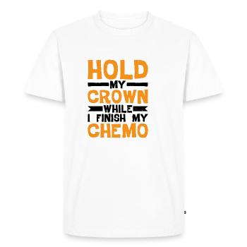 Tenez ma couronne pendant que je termine ma chimio 31 - T-shirt Premium bio Homme - blanc - Devant - Nico (187cm)