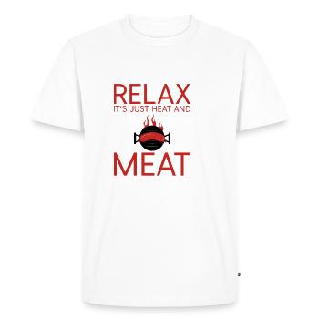 Détendez-vous, c’est juste de la chaleur et de la viande 2 - T-shirt Premium bio Homme - blanc - Devant - Nico (187cm)