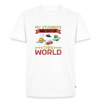 Mes élèves sont hors de ce monde 11 - T-shirt Premium bio Homme - blanc - Devant - Nico (187cm)