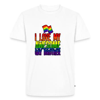 J’aime mon frère gay génial 4 - T-shirt Premium bio Homme - blanc - Devant - Nico (187cm)