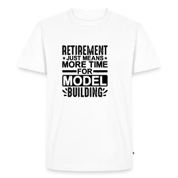 Retirement Means More Time For Model Building - Men's Premium Organic T-Shirt - white - Front - Nico (187cm)