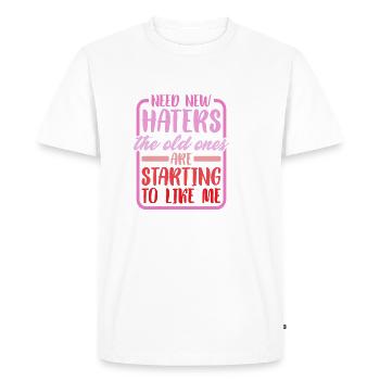 Besoin de nouveaux haineux, les anciens ont commencé à m’aimer 2 - T-shirt Premium bio Homme - blanc - Devant - Nico (187cm)
