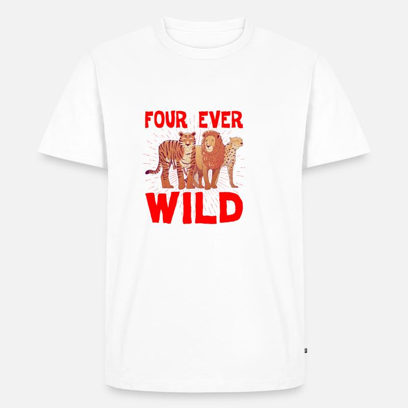 Four Ever Wild 40 - Männer Premium Bio T-Shirt - Weiß