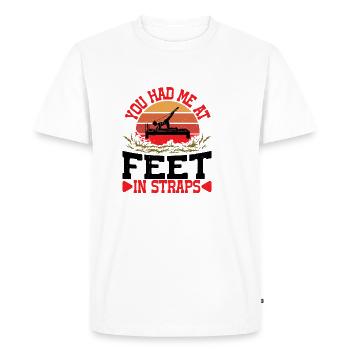 Tu m’as eu aux pieds dans les sangles 42 - T-shirt Premium bio Homme - blanc - Devant - Nico (187cm)