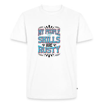 Mes compétences relationnelles sont rouillées 17 - T-shirt Premium bio Homme - blanc - Devant - Nico (187cm)