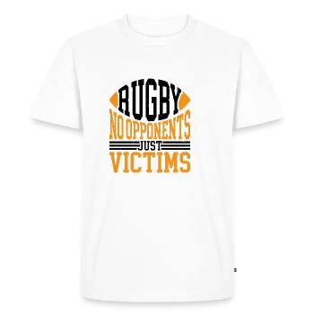 Rugby Pas d'adversaires, juste des victimes 6 - T-shirt Premium bio Homme - blanc - Devant - Nico (187cm)