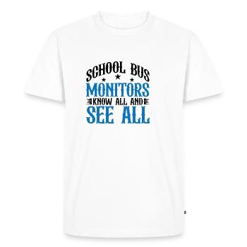 Moniteurs d'autobus scolaires, tout savoir et tout voir 13 - T-shirt Premium bio Homme - blanc - Devant - Nico (187cm)