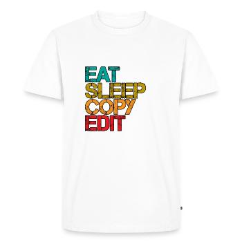 Manger Dormir Copier Modifier 3 - T-shirt Premium bio Homme - blanc - Devant - Nico (187cm)