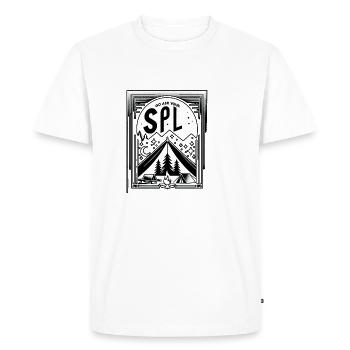 Go Ask Your Spl 9 - Men's Premium Organic T-Shirt - white - Front - Nico (187cm)