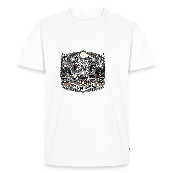 Go Ask Your Spl 8 - Men's Premium Organic T-Shirt - white - Front - Nico (187cm)