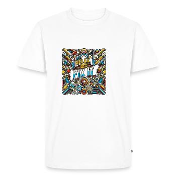 Relax I Can Fix It 33 - Men's Premium Organic T-Shirt - white - Front - Nico (187cm)