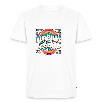Burping Legend 14 - Men's Premium Organic T-Shirt - white - Front - Nico (187cm)