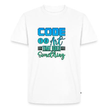 Code is art that does something 4 - Men's Premium Organic T-Shirt - white - Front - Nico (187cm)