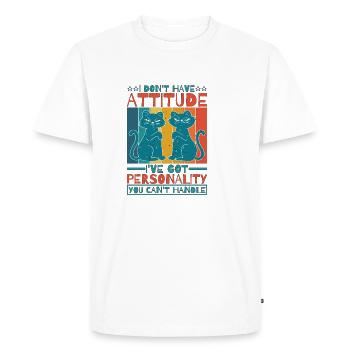 Je n’ai pas d’attitude 6 - T-shirt Premium bio Homme - blanc - Devant - Nico (187cm)