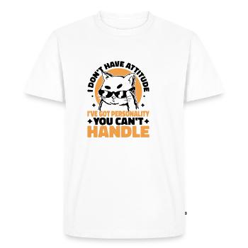 Je n’ai pas d’attitude 7 - T-shirt Premium bio Homme - blanc - Devant - Nico (187cm)