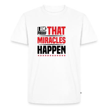 I Am Proof That Miracles Happen 10 - Men's Premium Organic T-Shirt - white - Front - Nico (187cm)