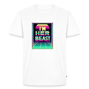 I'm Her Beast 6 - Men's Premium Organic T-Shirt - white - Front - Nico (187cm)