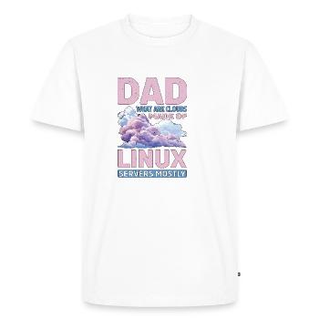 De quoi sont faits les clouds, les serveurs Linux principalement 32 - T-shirt Premium bio Homme - blanc - Devant - Nico (187cm)