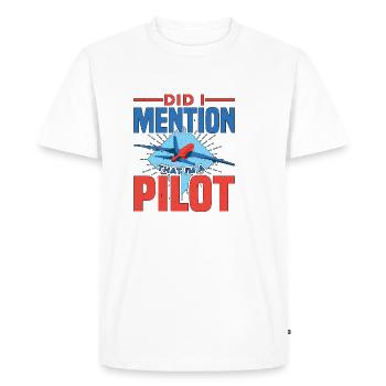 Ai-je mentionné que je suis pilote - T-shirt Premium bio Homme - blanc - Devant - Nico (187cm)
