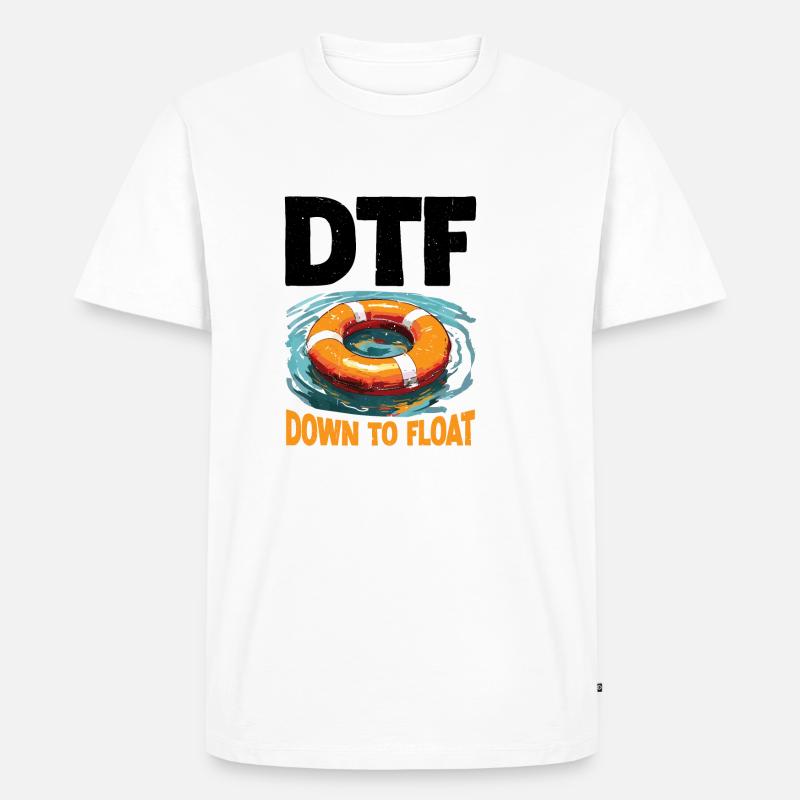 DTF Down To Float 2 - Männer Premium Bio T-Shirt - Weiß