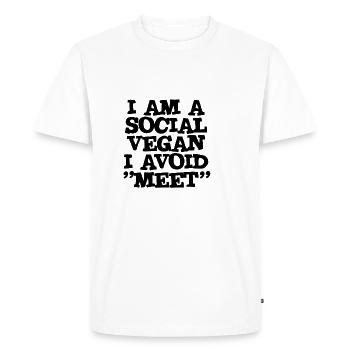 Je suis un végétalien social J’évite de rencontrer - T-shirt Premium bio Homme - blanc - Devant - Nico (187cm)