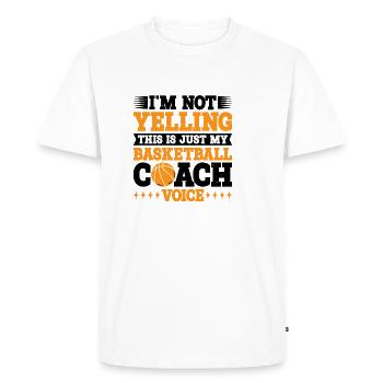 This Is Just My Basketball Coach Voice 3 - Men's Premium Organic T-Shirt - white - Front - Nico (187cm)