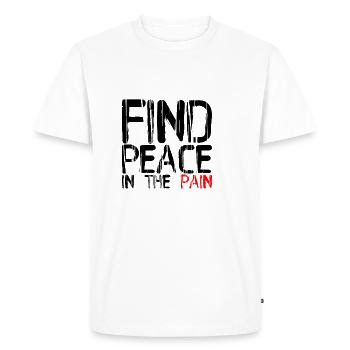 Trouvez la paix dans la douleur 4 - T-shirt Premium bio Homme - blanc - Devant - Nico (187cm)