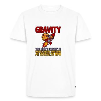 La gravité, on n’y échappe pas 2 - T-shirt Premium bio Homme - blanc - Devant - Nico (187cm)