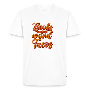 Les livres ne sont que des tacos de mots 3 - T-shirt Premium bio Homme - blanc - Devant - Nico (187cm)