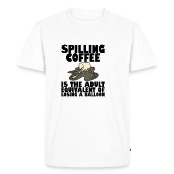 Renverser du café, c’est comme perdre un ballon4 - T-shirt Premium bio Homme - blanc - Devant - Nico (187cm)