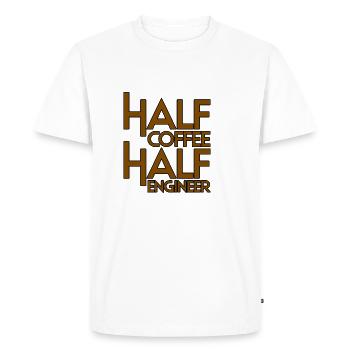 Half Coffee Half Engineer 3 - Men's Premium Organic T-Shirt - white - Front - Nico (187cm)